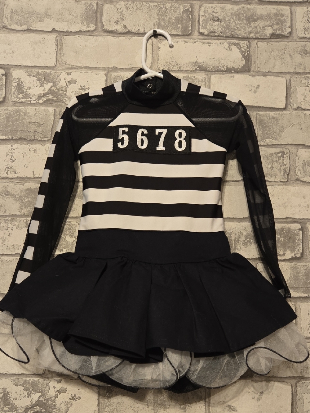 Weissman Black and White Striped Dance Costume Dress